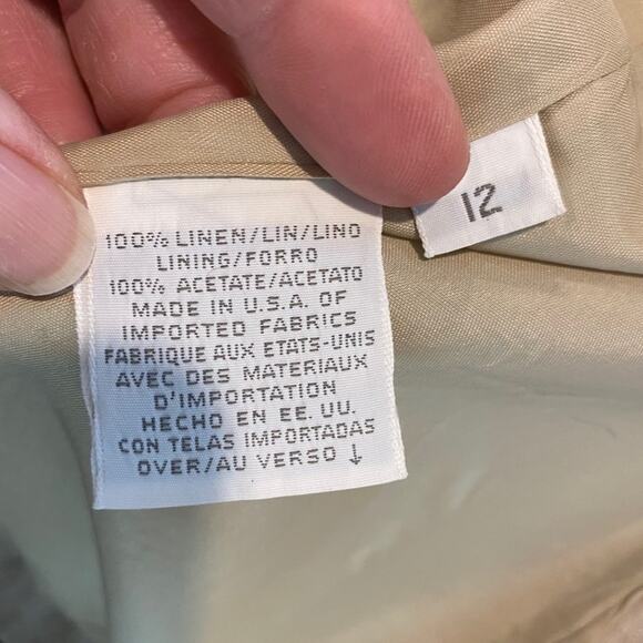 Vintage 90's Linen Blazer Liz Claiborne Collection 12 Made in USA - Picture 5 of 6